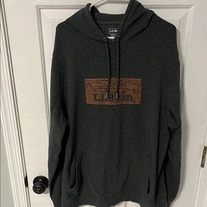 L.L. Bean Dark Gray Hoodie with Brown Logo